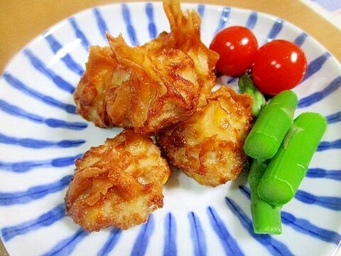 春巻きの皮の利用レシピ　揚げ焼売の「お弁当」